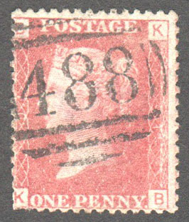 Great Britain Scott 33 Used Plate 91 - KB - Click Image to Close